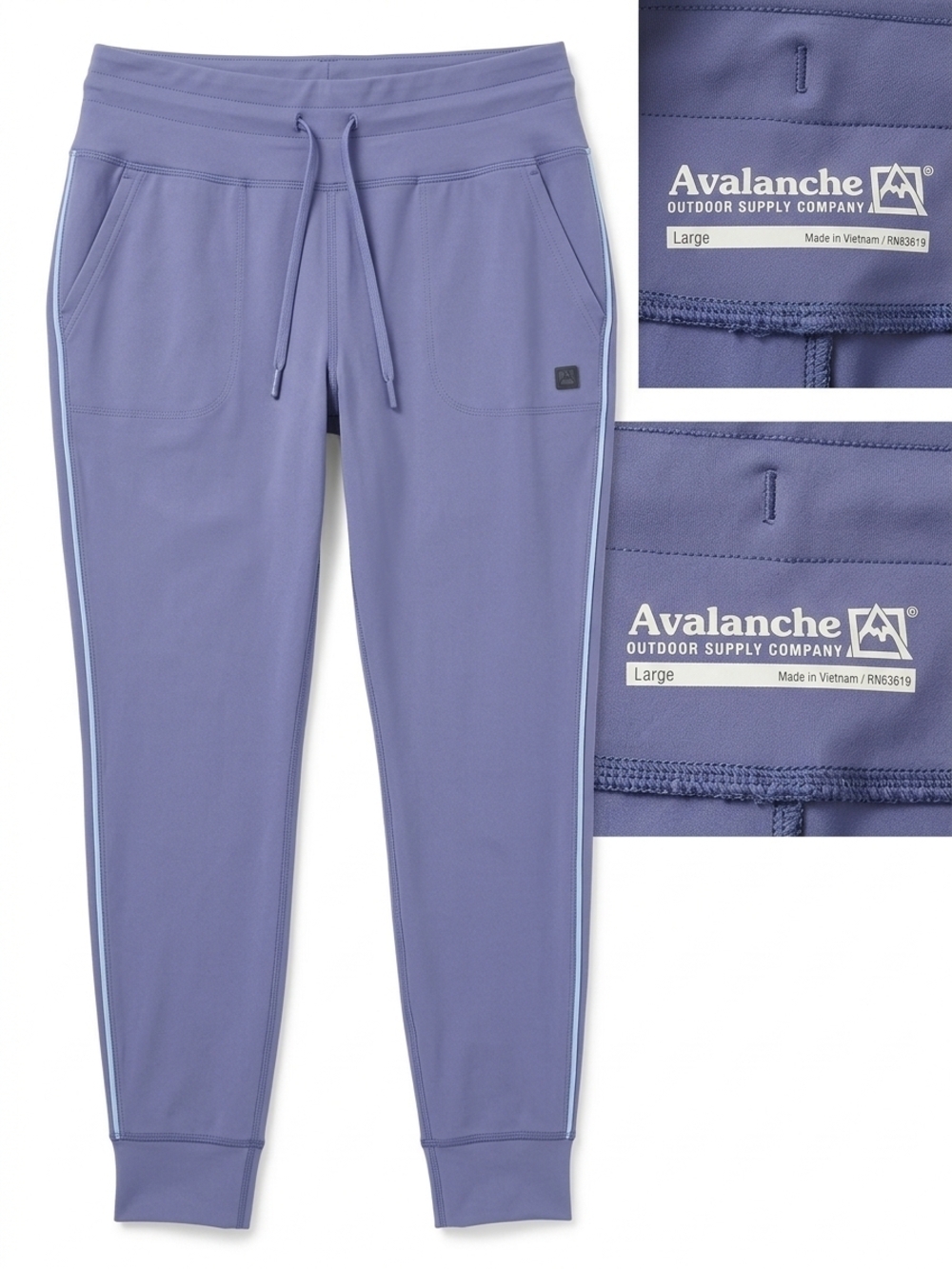 Avalanche Women's Lavender Track Joggers with Light Blue Side Stripe